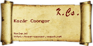 Kozár Csongor névjegykártya