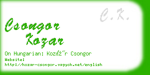 csongor kozar business card